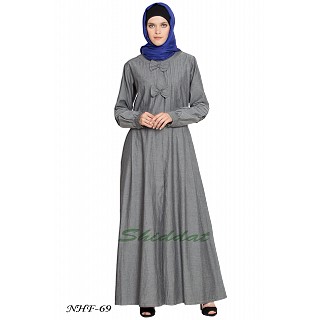 Front open Denim abaya